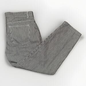 Woodies Men’s Seersucker Pants Black White Pinstripe 34x29 Casual Vintage Style